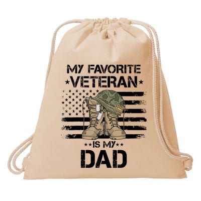 Father Veterans Day My Favorite Veteran Is My Dad For Drawstring Bag