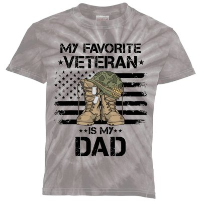 Father Veterans Day My Favorite Veteran Is My Dad For Kids Tie-Dye T-Shirt