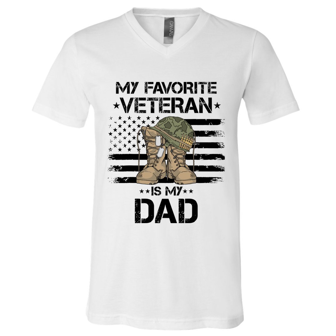 Father Veterans Day My Favorite Veteran Is My Dad For V-Neck T-Shirt