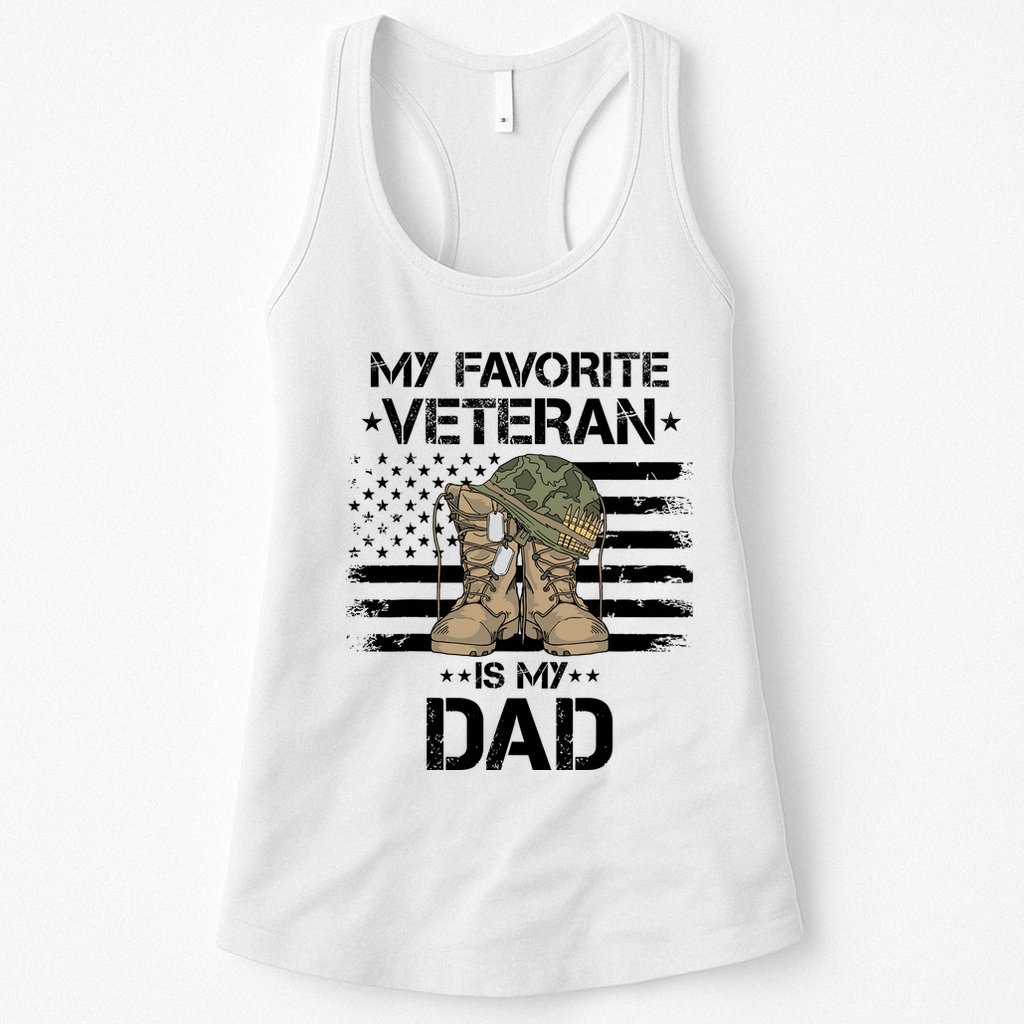 Father Veterans Day My Favorite Veteran Is My Dad For Womens Tank Top