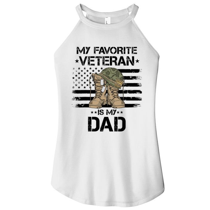 Father Veterans Day My Favorite Veteran Is My Dad For Women's Perfect Tri Rocker Tank