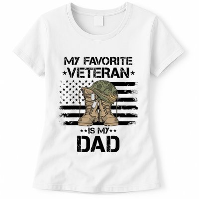 Father Veterans Day My Favorite Veteran Is My Dad For Womens T-Shirt