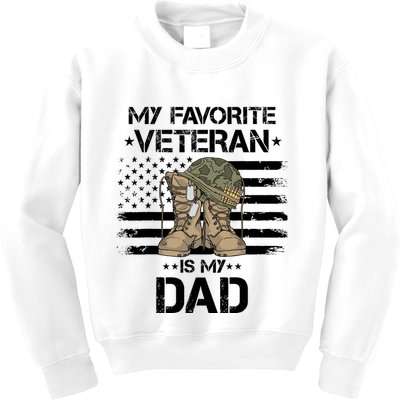 Father Veterans Day My Favorite Veteran Is My Dad For Kids Sweatshirt