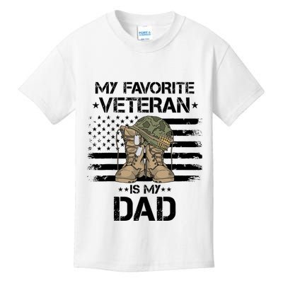 Father Veterans Day My Favorite Veteran Is My Dad For Kids T-Shirt