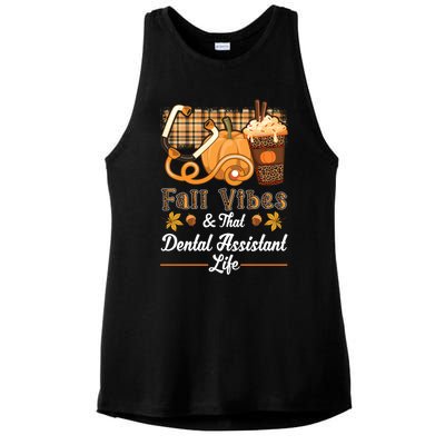 Fall Vibes Dental Assistant Life Pumpkin Spice Latte Leopard Meaningful Gift Ladies PosiCharge Tri-Blend Wicking Tank