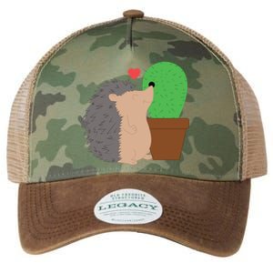 Funny Valentine's Day Gift Hedgehog And Cactus Love Gift Legacy Tie Dye Trucker Hat