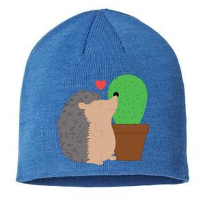 Funny Valentine's Day Gift Hedgehog And Cactus Love Gift Sustainable Beanie