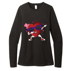 Funny Valentines Dabbing Heart For Adult Humor Character Cool Gift Womens CVC Long Sleeve Shirt