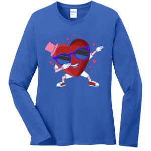 Funny Valentines Dabbing Heart For Adult Humor Character Cool Gift Ladies Long Sleeve Shirt