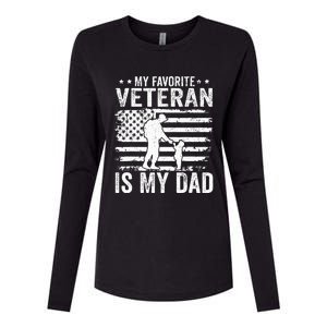 Father Veterans Day My Favorite Veteran Is My Dad Womens Cotton Relaxed Long Sleeve T-Shirt