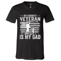 Father Veterans Day My Favorite Veteran Is My Dad V-Neck T-Shirt