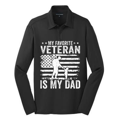 Father Veterans Day My Favorite Veteran Is My Dad Silk Touch Performance Long Sleeve Polo