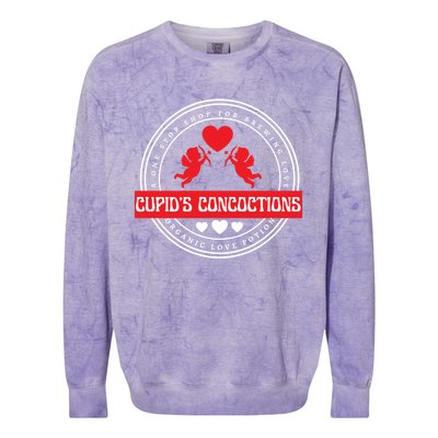 Funny Valentine's Day Love Potions Cupid's Brewing Co Gift Colorblast Crewneck Sweatshirt