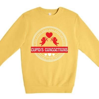 Funny Valentine's Day Love Potions Cupid's Brewing Co Gift Premium Crewneck Sweatshirt