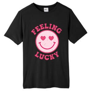 Funny Valentines Day Feeling Lucky Pink Smile Face Trendy Funny Gift Tall Fusion ChromaSoft Performance T-Shirt