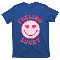 Funny Valentines Day Feeling Lucky Pink Smile Face Trendy Funny Gift T-Shirt