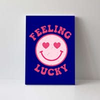 Funny Valentines Day Feeling Lucky Pink Smile Face Trendy Funny Gift Canvas