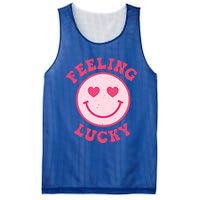 Funny Valentines Day Feeling Lucky Pink Smile Face Trendy Funny Gift Mesh Reversible Basketball Jersey Tank