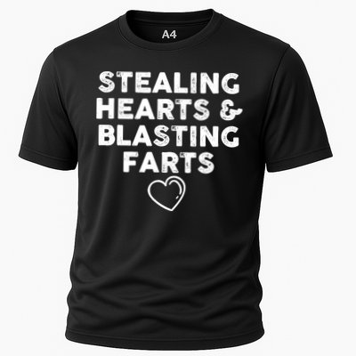 Funny ValentineS Day Stealing Hearts And Blasting Farts Performance Shirt