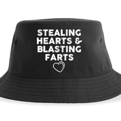 Funny ValentineS Day Stealing Hearts And Blasting Farts Sustainable Bucket Hat