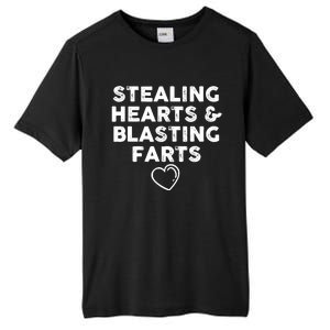 Funny ValentineS Day Stealing Hearts And Blasting Farts Tall Fusion ChromaSoft Performance T-Shirt