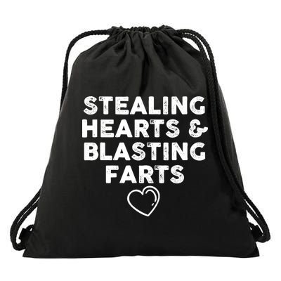 Funny ValentineS Day Stealing Hearts And Blasting Farts Drawstring Bag