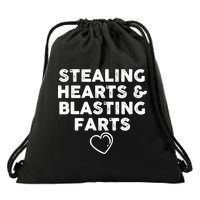 Funny ValentineS Day Stealing Hearts And Blasting Farts Drawstring Bag