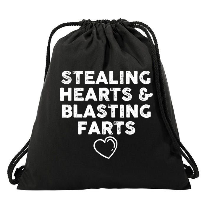Funny ValentineS Day Stealing Hearts And Blasting Farts Drawstring Bag