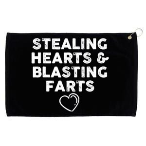 Funny ValentineS Day Stealing Hearts And Blasting Farts Grommeted Golf Towel