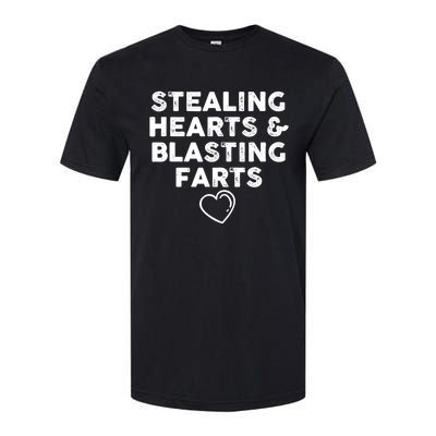 Funny ValentineS Day Stealing Hearts And Blasting Farts Softstyle CVC T-Shirt