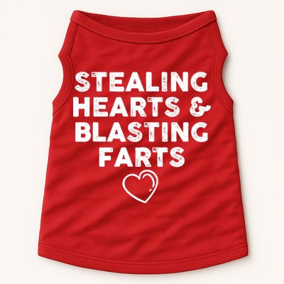 Funny ValentineS Day Stealing Hearts And Blasting Farts Doggie Tank