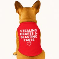 Funny ValentineS Day Stealing Hearts And Blasting Farts Doggie Tank