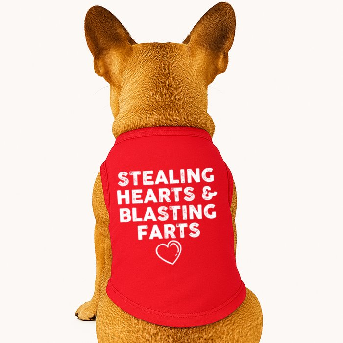 Funny ValentineS Day Stealing Hearts And Blasting Farts Doggie Tank