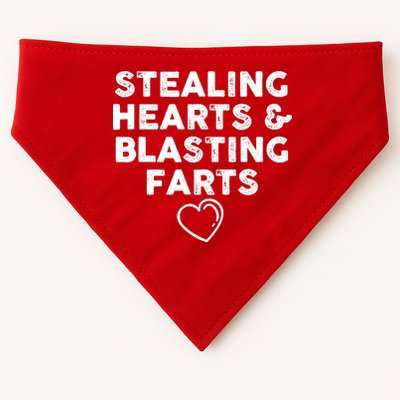 Funny ValentineS Day Stealing Hearts And Blasting Farts USA-Made Doggie Bandana