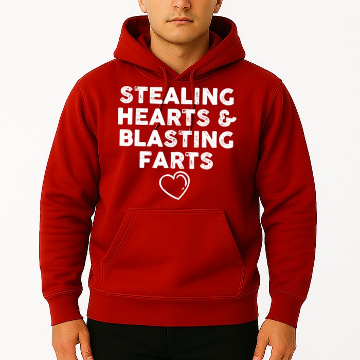 Funny ValentineS Day Stealing Hearts And Blasting Farts Hoodie