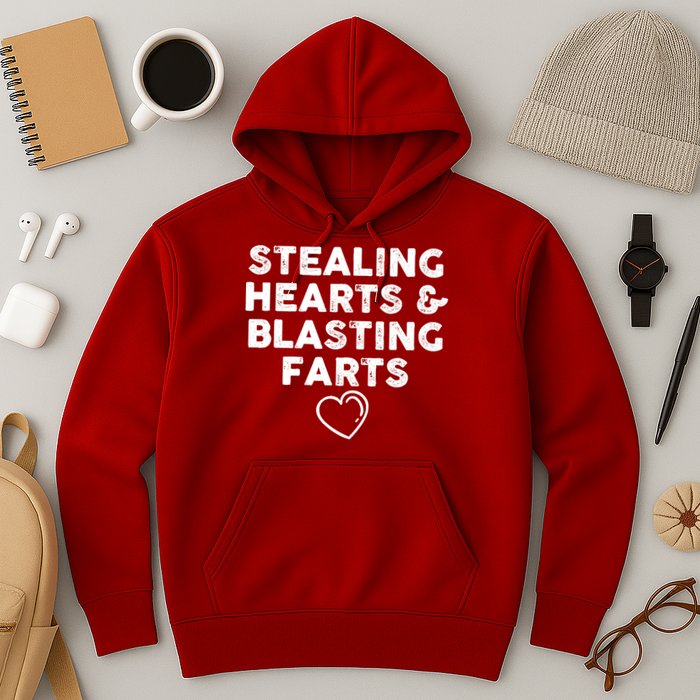 Funny ValentineS Day Stealing Hearts And Blasting Farts Hoodie