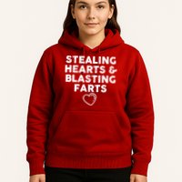 Funny ValentineS Day Stealing Hearts And Blasting Farts Hoodie