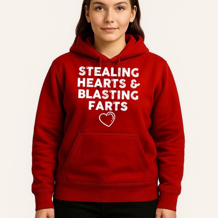 Funny ValentineS Day Stealing Hearts And Blasting Farts Hoodie