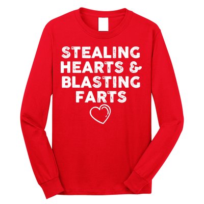 Funny ValentineS Day Stealing Hearts And Blasting Farts Long Sleeve Shirt