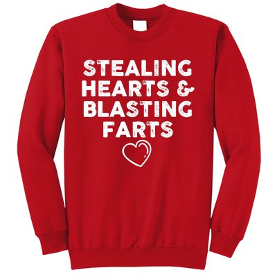 Funny ValentineS Day Stealing Hearts And Blasting Farts Sweatshirt