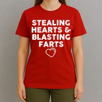 Funny ValentineS Day Stealing Hearts And Blasting Farts T-Shirt