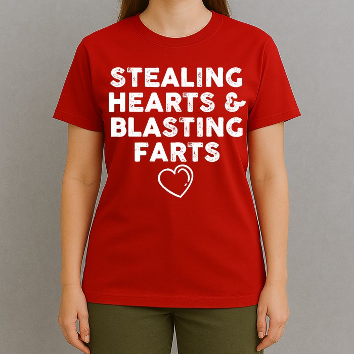 Funny ValentineS Day Stealing Hearts And Blasting Farts T-Shirt