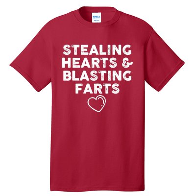 Funny ValentineS Day Stealing Hearts And Blasting Farts Tall T-Shirt