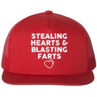Funny ValentineS Day Stealing Hearts And Blasting Farts Flatbill Hat