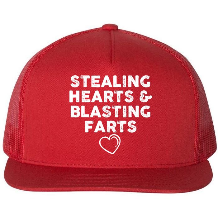 Funny ValentineS Day Stealing Hearts And Blasting Farts Flatbill Hat