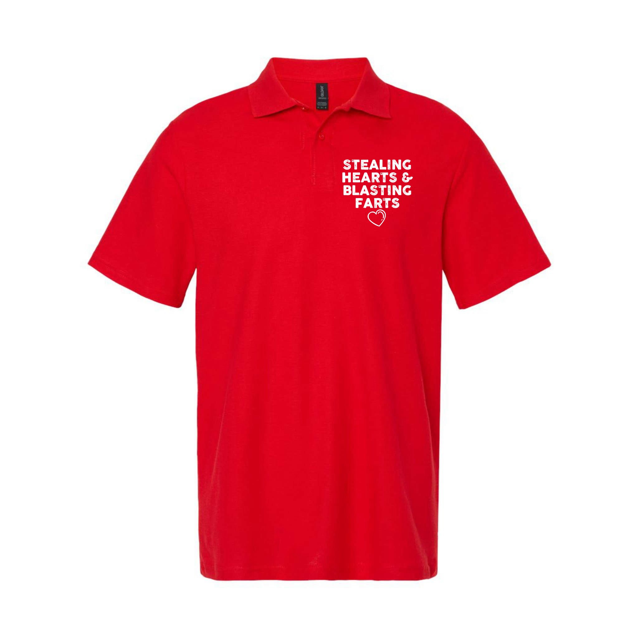 Funny ValentineS Day Stealing Hearts And Blasting Farts Polo