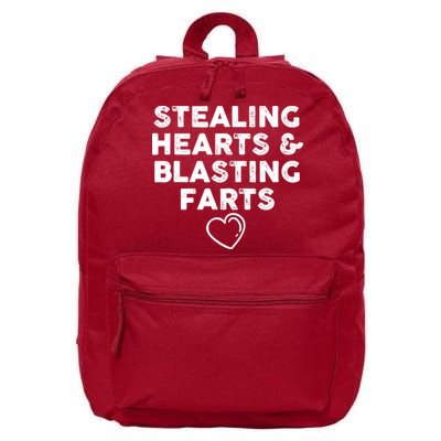 Funny ValentineS Day Stealing Hearts And Blasting Farts 16 in Basic Backpack