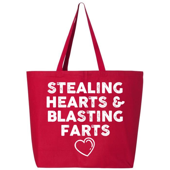 Funny ValentineS Day Stealing Hearts And Blasting Farts 25L Jumbo Tote