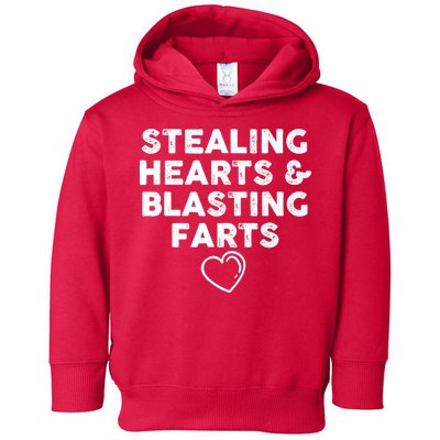 Funny ValentineS Day Stealing Hearts And Blasting Farts Toddler Hoodie