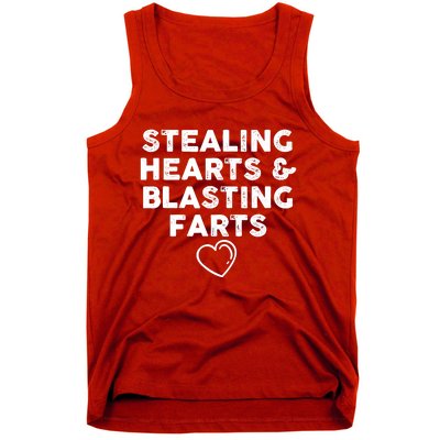 Funny ValentineS Day Stealing Hearts And Blasting Farts Tank Top